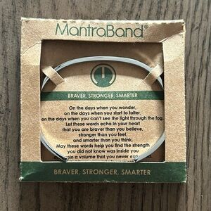 Mantraband Silver Braver, Stronger, Smarter Inspirational Bracelet